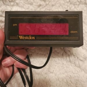 Vintage Small Travel Westclox Digital Alarm Clock Model No 47567 Tested & Works